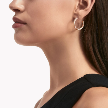 Spiral Diamond Hoop Earrings